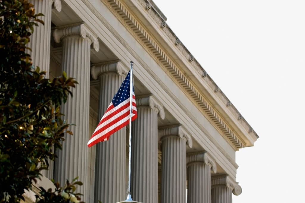 Low angle view of a government building, House of the Temple, Washington DC, USA